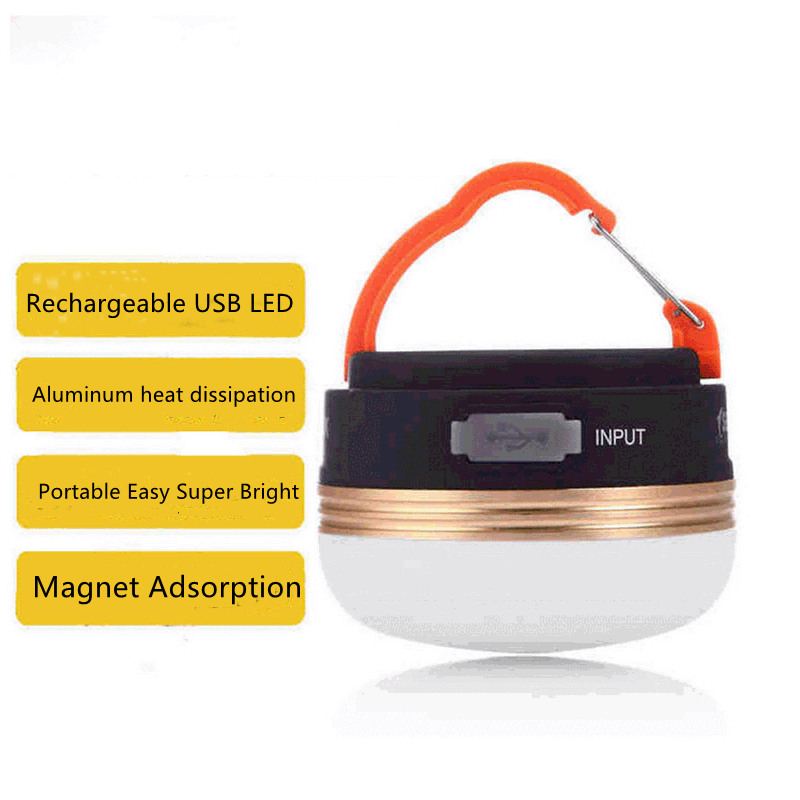 USB Rechargeable Led Camping Tents Lights Magnet Portable Lantern Outdoor Handle Camping Waterproof Emergency Lighting